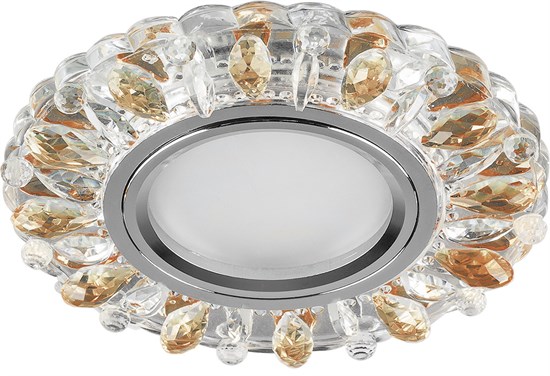 28990 CD916 15LED*2835 SMD 4000K, MR16 50W G5.3, прозрачный-коричневый, хром	 Св-к встр. (уп.100шт.) 28990 - фото 624116