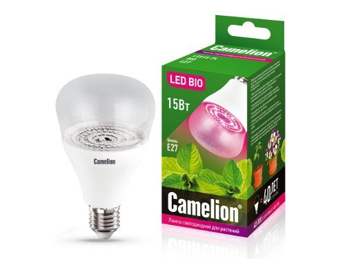 LED15-PL/BIO/E27 Светодиодная лампа для растений 15Вт 220В (уп.20шт.) Camelion LED15-PL/BIO/E27 - фото 624188