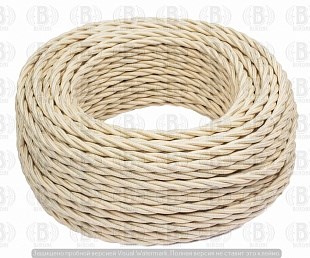 B1-434-719-50 Ретро провод (Провод ПВО) 3х1,5мм² песочное золото матовый (бухта 50м.) BIRONI (Россия) B1-434-719-50 - фото 624199