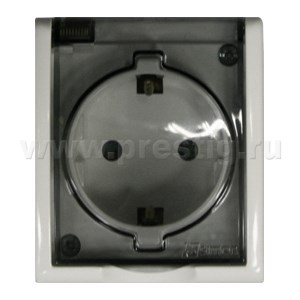 1594432-030 S15A Розетка с заземлением Schuko со шторками, с крышкой полупрозрачной, IP54, 16А 250В, винтовой зажим (уп.10шт.) Simon Electric 1594432-030 - фото 624268