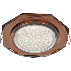 FA538AECH Ecola GX53 H4 Glass Светильник встраиваемый, черненая медь - янтарь (уп.10/30шт.) FA538AECH - фото 624598