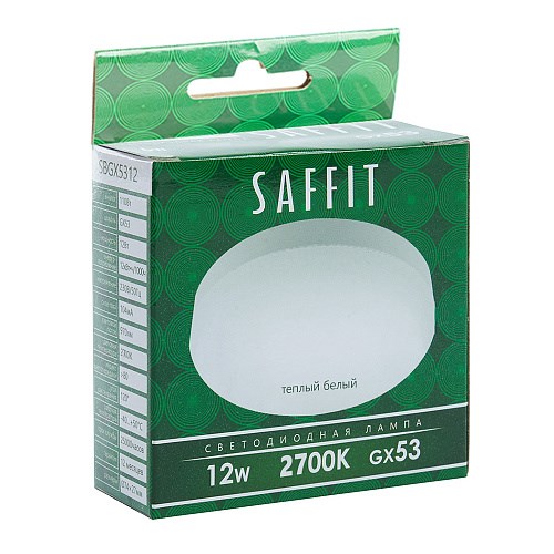 55188 SBGX5312 SAFFIT (12W) 230V GX53 2700K теплый Лампа светодиодная FERON 55188 - фото 624680
