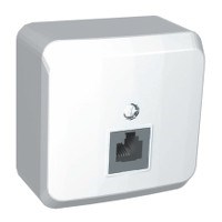 TELA-001B ЭТЮД Телефонная розетка 1 гнездо RJ11, белая (уп.25шт.) Schneider Electric TELA-001B - фото 624742