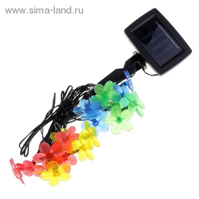 SL-PL600-FLW2 ЭРА Садовый светильник на солнечной батарее, пластик, цветной, длина гирлянды - 600 см SL-PL600-FLW2 - фото 624771