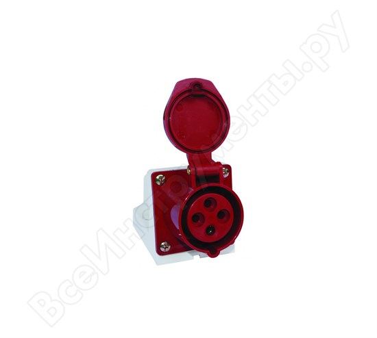 SQ0602-0005 Розетка 124 стационарная 3Р+РЕ 32А 380В IP44 (уп.10шт.) TDM SQ0602-0005 - фото 624821