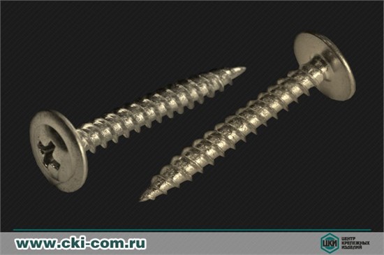 U LI19 4.2х19 Саморез остроконечный с широкой плоской головкой (уп.200шт.) Tech-KREP U LI19 - фото 624825
