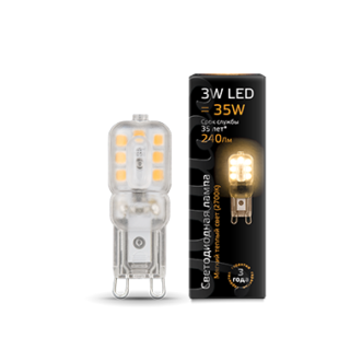 107409103 Gauss LED G9 AC220-240V 3W 2700K Лампа светодиодная (уп.20/200шт.) 107409103 - фото 624862