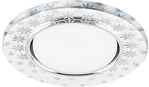 32653 CD4030, 20LED*2835 SMD 4000K, 15W GX53, без лампы, прозрачный, хром Светильник встраиваемый с LED подсветкой с драйвером в комплекте FERON 32653 - фото 624917