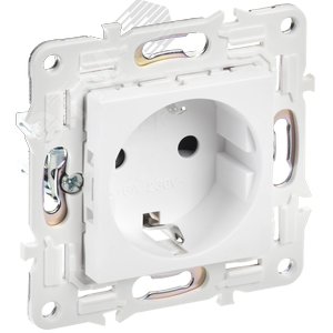 SK-R14-16-1-K01 Skandy Механизм розетки с заземлением и шторками, арктический белый (уп.10шт.) IEK® (Китай) SK-R14-16-1-K01 - фото 625012