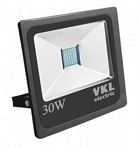 VLF1-30-6500 2400Лм 30W Прожектор 30W SMD 6500К 2400Лм 220V IP65, черный VKL ELECTRIC VLF1-30-6500 - фото 625433