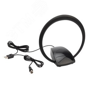 FD 34-0723 Антенна комнатная «Активная» с USB питанием, для цифрового телевидения DVB-T2, Ring-51 REXANT (Китай) FD 34-0723 - фото 625751