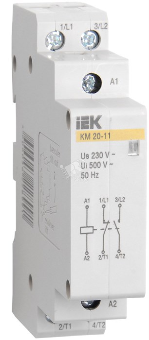 MKK11-20-11 КМ20-11М Модульный контактор 20A катушка 220В AC 1НО+1НЗ (уп. 12шт) IEK MKK11-20-11 - фото 625765