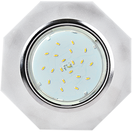 FL538AECH cola GX53 H4 5312 Glass Светильник встраиваемый, 8-угольник с прямыми гранями хром - матовый (уп.10/30шт.) FL538AECH - фото 625773