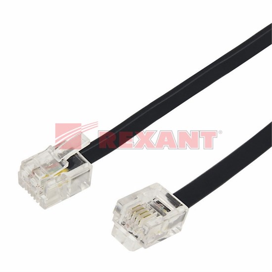 FD 18-3022/6113 Телефонный удлинитель 2м черный (уп.10/400шт.) REXANT FD 18-3022 - фото 625990