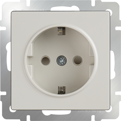 W1171103/WL03-SKGS-01-IP44-ivory Механизм розетки 1 гнездо с заземлением и шторками, слоновая кость (уп.10шт.) Werkel™ a051480-1 - фото 626040