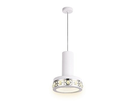 FA9488 WH/CH белый/хром 4200K 18W D200*590 (без ПДУ) Подвесной светодиодный светильник Ambrella Light FA9488 WH/CH белый/хром - фото 626209