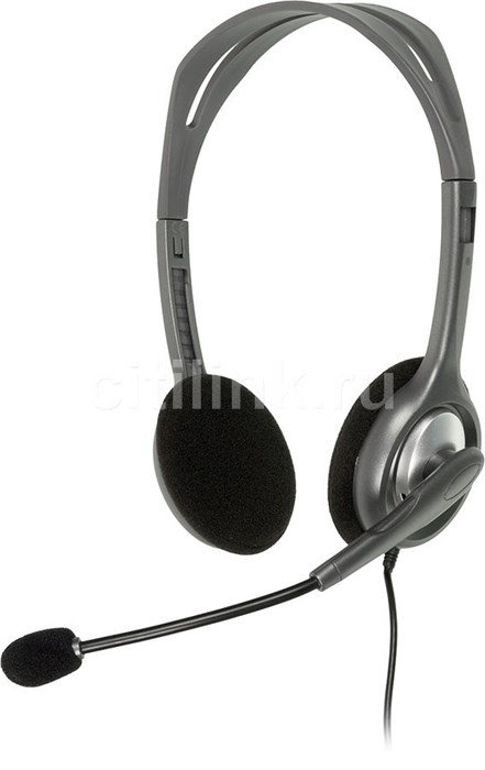 Гарнитура LOGITECH Stereo H110, 981-000271, для контактных центров, накладные, серебристый H110 - фото 626215