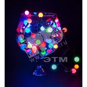 303-509-6 Электрогирлянда "LED Шарики" с контролл. 10мх1,75см 80LED 10Вт 220В IP54 мульти Neon Night 303-509-6 - фото 626216