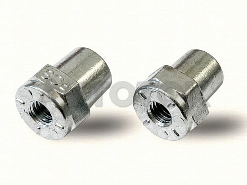 КЛ046 Клеммы переходные, резьба 3/8", USA Type 31 - Europe Type 1, внутр. Ø клеммы "плюс"19,5мм, внутр. Ø клеммы "минус": 17,9мм (2 комплект) KLEMOS КЛ046 - фото 626225