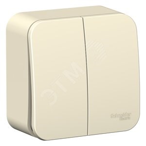 BLNVA105012 Blanca Двухклавишный выключатель (сх.5), молочный, с изолирующей пластиной (уп.15шт.) Systeme Electric (Россия) BLNVA105012 - фото 626262