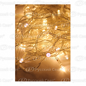 KOC GIR120LED Гирлянда 12.8м (11.3+1.5) белый прозрачный провод 8 режимов мигания IP20 тепл. бел. Космос KOC GIR120LED - фото 626288