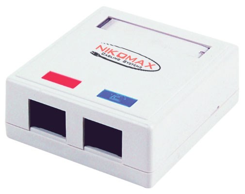 NIKOMAX настенная розетка 2 порта cat5e RJ45/8P8C 110/KRONE T568A/B на печатной плате неэкран белая NMC-WO2UD2-WT - фото 626813