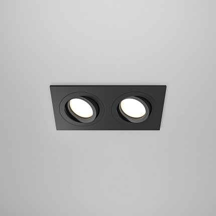 DL024-2-02B Коллекция Downlight серия Atom Светильник встраиваемый GU10 2x10Вт Черный Maytoni Elegant DL024-2-02B - фото 626815