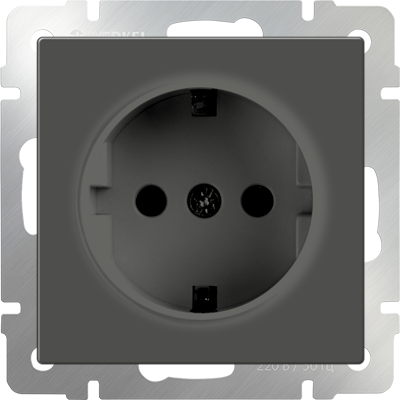 WL07-SKG-01-IP20 Механизм розетки 1 гнездо с заземлением, серо-коричневая ВЫВЕДЕНА ИЗ АССОРТИМЕНТА a029861-1 - фото 626961
