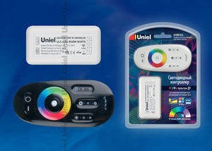 ULC-G50-RGBW BLACK Контроллер для RGB и одноцветной св/д ленты 12/24B с пультом ДУ (уп.100шт.) ULC-G50-RGBW BLACK - фото 627042
