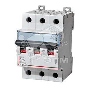 407293/03453 DX³-E Выключатель автоматический 3п 25A C 6кА Legrand (Франция) 407293 - фото 627161