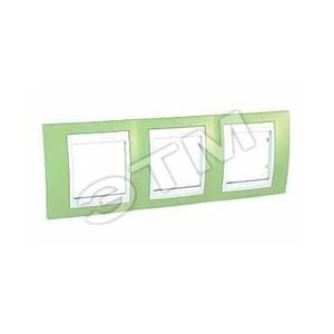 MGU6.006.863 РАМКА ГОРИЗОНТАЛЬНАЯ, 3 МЕСТА, ХАМЕЛЕОН ЗЕЛЕНОЕ ЯБЛОКО/ БЕЛЫЙ UNICA (уп.5шт.) 707369 - фото 627208