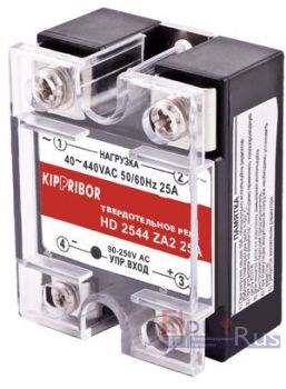 HD-2544.ZD3 [M02] Реле твердотельное однофазное25A/440V, управление =3-32VDC KIPPRIBOR HD-2544.ZD3 [M02] - фото 627421