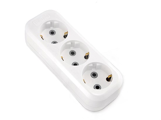 У3-Е Колодка удлинителя 3 гнезда с заземлением (уп.25шт.) LUX 4606400416593 - фото 627453