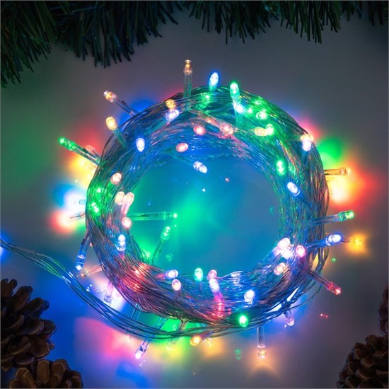 3556779 Гирлянда «Нить» 10 м, IP20, прозрачная нить, 100 LED, свечение мульти, 8 режимов, 220В  Luazon Lighting 3556779 - фото 627466