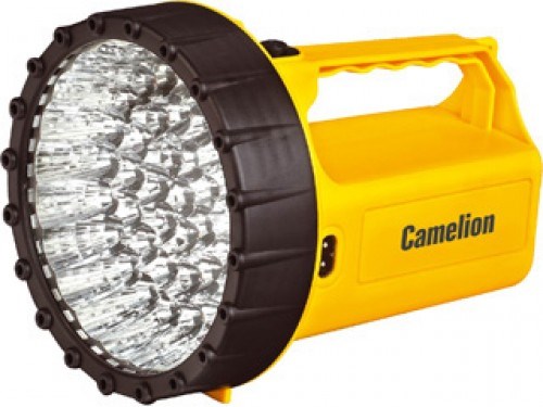 LED29316 Фонарь аккумуляторный 220В, желтый, 43 LED, 6В 4А-ч (уп.6/192шт.) Camelion LED29316 - фото 627479