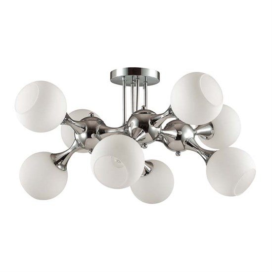3972/8C ODL18 144 хром/белый Люстра потолочная IP20 E27 8*60W 200V MIOLLA Odeon Light 3972/8C - фото 627517