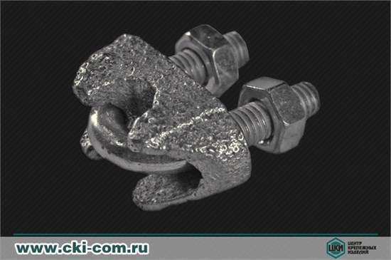 U DIN741 400-04Е Зажим троса 4мм с двумя шестигранными гайками НЕ СУЩЕСТВУЕТ U DIN741 400-04Е - фото 627758