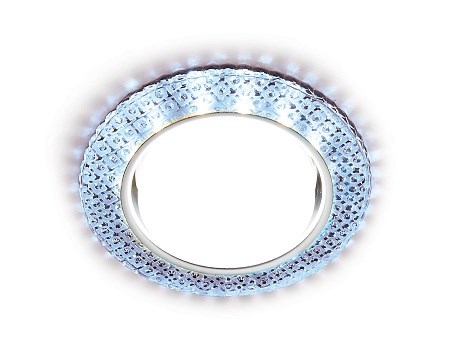 G303 CL/CLD хром/прозрачный GX53+3W(LED COLD) Светильник встраиваемый (уп.50шт.) Ambrella Light 4627125082290 - фото 627846