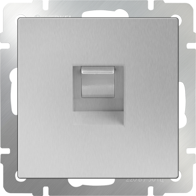 WL06-RJ-11 Телефонная розетка RJ-11 серебряная (уп.5шт.) WERKEL WL06-RJ-11 - фото 628023
