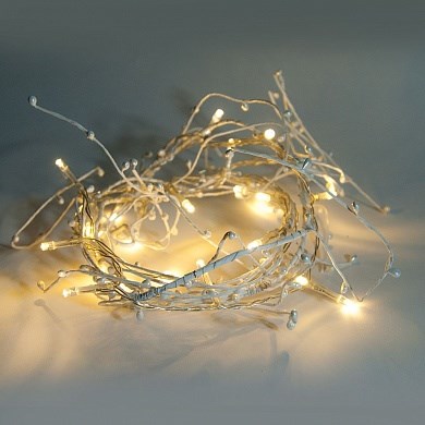 26909 CL558 теплый белый Гирлянда "Жемчуг" 20LED, 1.45м, батарейки 3*АА, IP20 (уп.24шт.) FERON 26909 - фото 628305