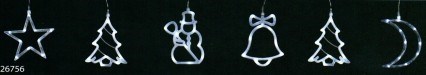 26756 CL38 гирлянда "6 подвесок" , 60 LED синий+зеленый+красный+белый+теплый белый, , 2,5м + 5м 709161 - фото 628333