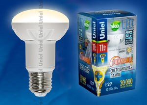 LED-R63-11W/WW/E27/FR/DIM ALP01WH пластик (уп.50шт.) UNIEL 709205 - фото 628359