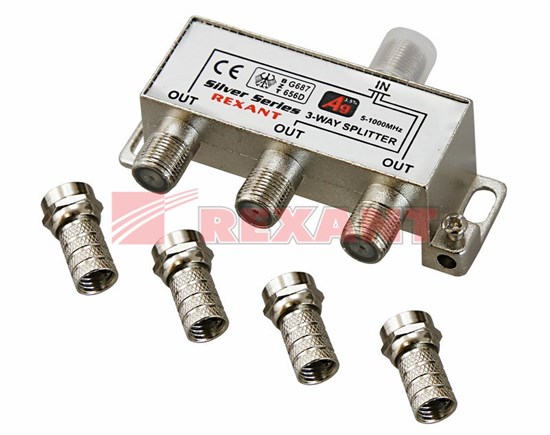 FD 05-6102 Silver Делитель (Краб) ТВx3 под F штекер 5-1000МГц (уп.10/200шт.) REXANT (Китай) FD 05-6102/2515 - фото 628382