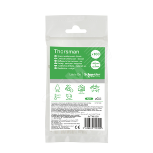 IMT46257 Multifix Thorsman Стяжка P6.6 стандартная, белая устойчивая к УФ-излучению, 2,5х160мм (уп.100шт.) Schneider Electric IMT46257 - фото 628587