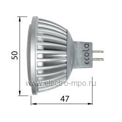 M2TW54ELC Ecola лампа св/д MR16 GU5.3  5,4W 220V 2800K 47*50 прозр. стекло теплый белый M2TW54ELC-1 - фото 628646