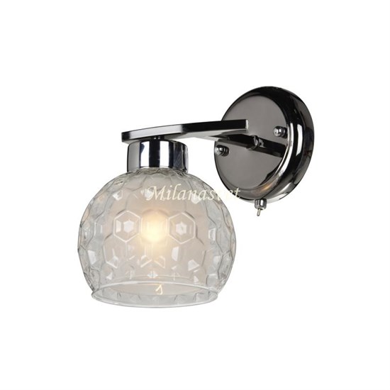 875/1A-Darkchrome Светильник настенный, черный+хром, белый, 1х60W E27 IDlamp (Италия) 875/1A-Darkchrome - фото 628733