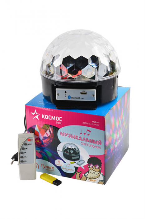 KOCNL-EL152 Светильник-проектор аккум. радио MP3/USB/microSD/Bluetooth/дин/пульт ДУ 5W Космос KOCNL-EL152 - фото 628789