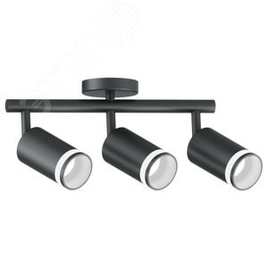 41491 ML233 GU10 3х50W, 230V, IP20, цвет черный, корпус алюминий Cветильник настенно-потолочный под лампу (уп.20шт.) FERON (Китай) 41491 - фото 628792