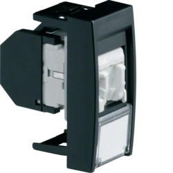 WS219N	Розетка информационная systo 22.5X45, RJ45 Кат. 6 UTP 8 конт, RAL8022 чёрный (уп.10шт.) 709966 - фото 628838