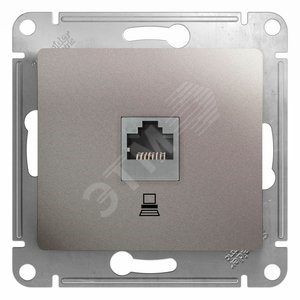 GSL001281K Glossa Розетка компьютерная RJ45 Cat. 5e, платина, механизм (уп.10шт.) Schneider Electric GSL001281K - фото 628888